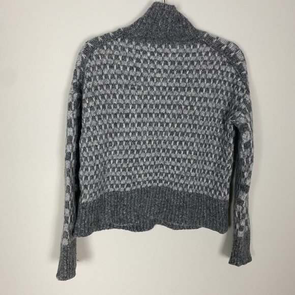 Everlane The Cloud Checkered Turtleneck Sweater Heathered Charcoal Womens Medium - Picture 5 of 6